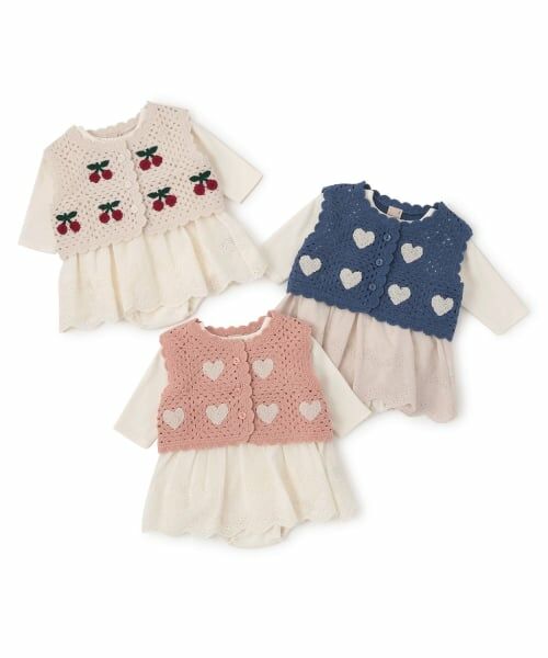 petit main / プティマイン ロンパース | 【リンク】クロシェベストつきロンパース | 詳細16