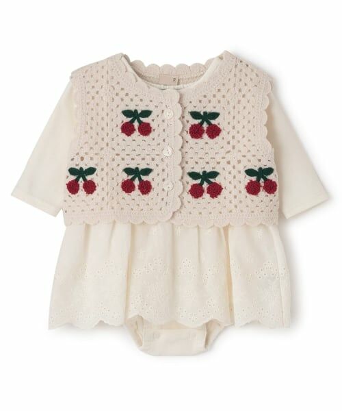 petit main / プティマイン ロンパース | 【リンク】クロシェベストつきロンパース | 詳細6