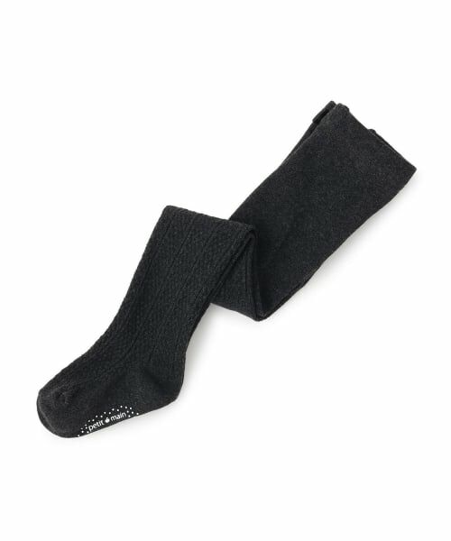 petit main / プティマイン ストッキング・タイツ・その他 | ジャガードタイツ（チャコール）