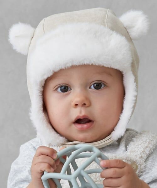 petit main / プティマイン ベビー・キッズグッズ | アニマルフライトキャップ（アイボリー）