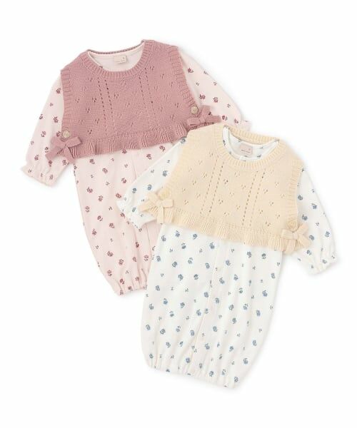 petit main / プティマイン ロンパース | ニットベストつき2WAYオール | 詳細11