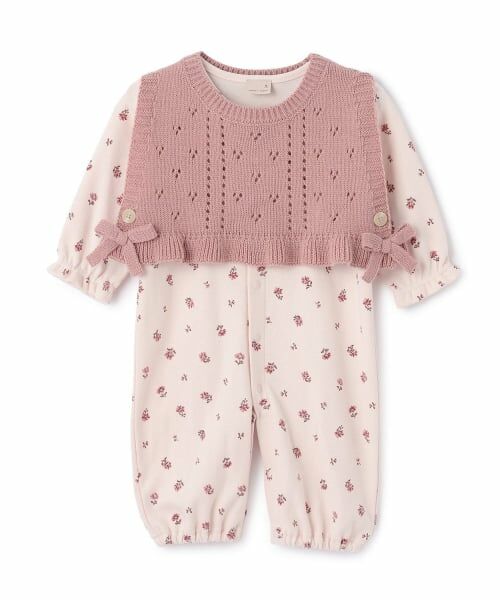 petit main / プティマイン ロンパース | ニットベストつき2WAYオール | 詳細2