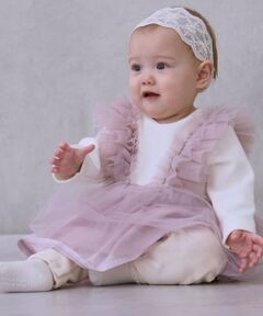 チュールフリルカバーオール