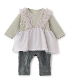 petit main / プティマイン ロンパース | チュールフリルカバーオール