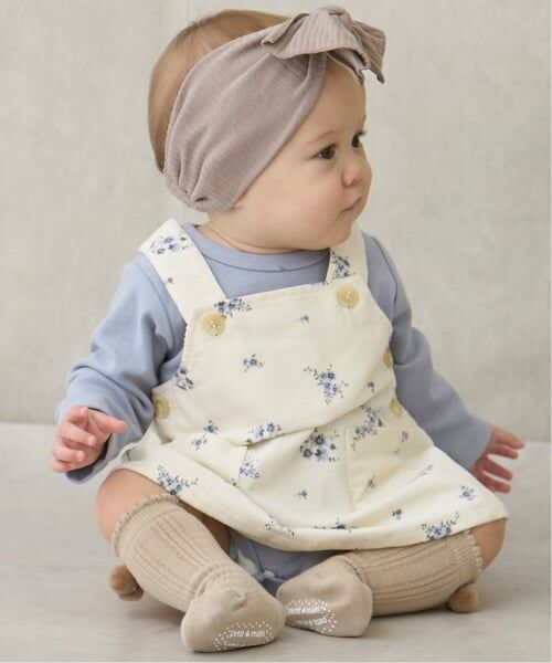 petit main / プティマイン ベビー・キッズウエア | 【リンク】花柄ジャンスカセットアップ | 詳細1