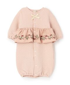 petit main / プティマイン ロンパース | いちご刺しゅう切替え2WAYオール