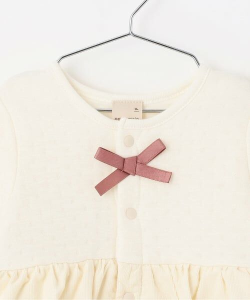 petit main / プティマイン ロンパース | いちご刺しゅう切替え2WAYオール | 詳細3