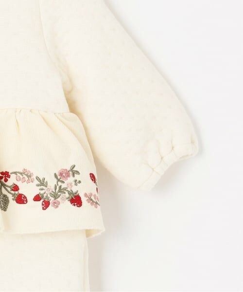 petit main / プティマイン ロンパース | いちご刺しゅう切替え2WAYオール | 詳細4