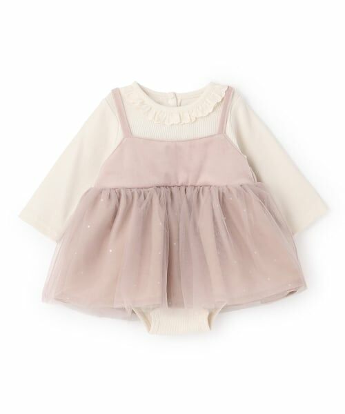 petit main / プティマイン ロンパース | チュールOPロンパース（ライト ピンク）