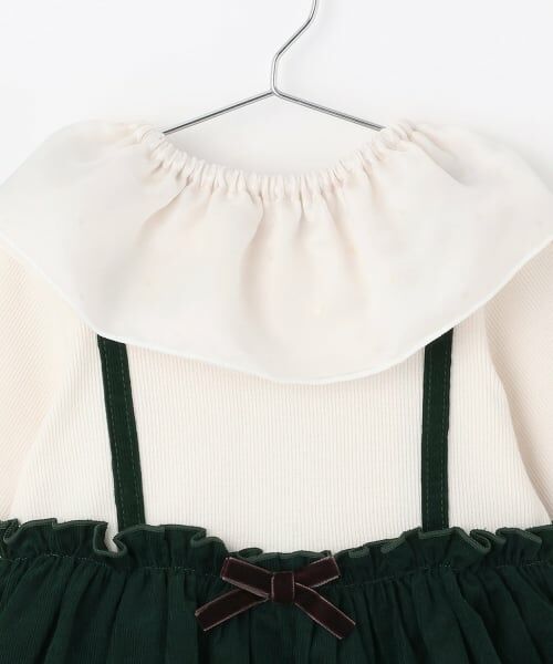 petit main / プティマイン ロンパース | フリル衿つきチェックOPロンパース | 詳細10