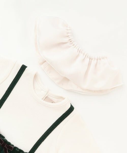 petit main / プティマイン ロンパース | フリル衿つきチェックOPロンパース | 詳細11