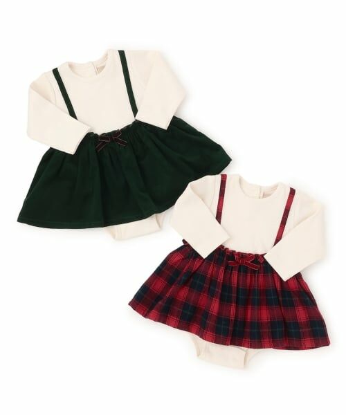 petit main / プティマイン ロンパース | フリル衿つきチェックOPロンパース | 詳細16