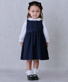 petit main / プティマイン ミニ・ひざ丈スカート | 【セミフォーマル】ウエストリボンジャンパースカート