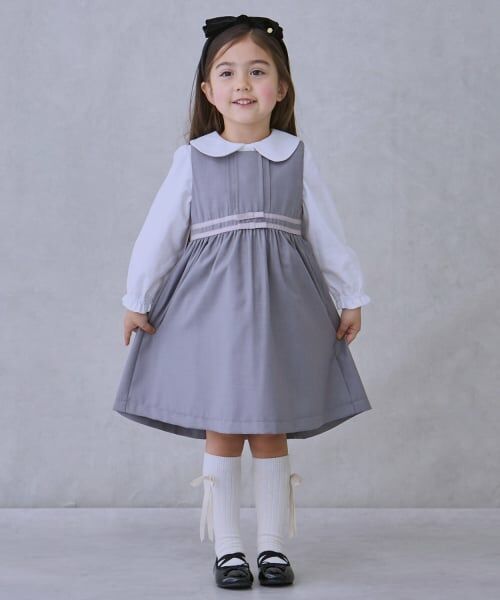 petit main / プティマイン ミニ・ひざ丈スカート | 【セミフォーマル】ウエストリボンジャンパースカート | 詳細3