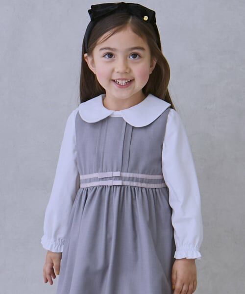 petit main / プティマイン ミニ・ひざ丈スカート | 【セミフォーマル】ウエストリボンジャンパースカート | 詳細4