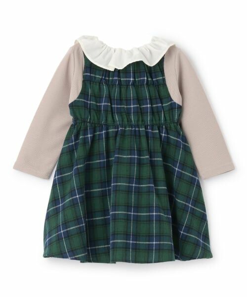 petit main / プティマイン ミニ丈・ひざ丈ワンピース | チェックドッキングワンピース | 詳細12