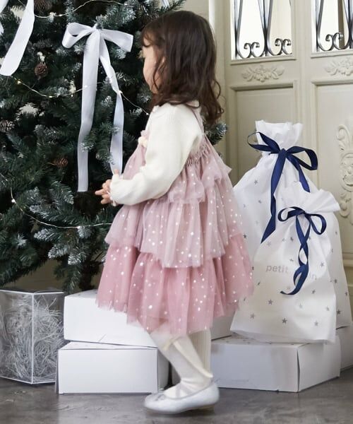 petit main / プティマイン ミニ丈・ひざ丈ワンピース | チュールフリルワンピース | 詳細1