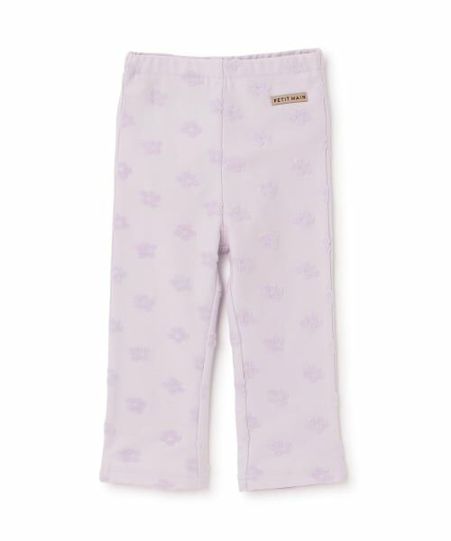 petit main / プティマイン その他パンツ | お花ジャカードフレアパンツ（ラベンダー）