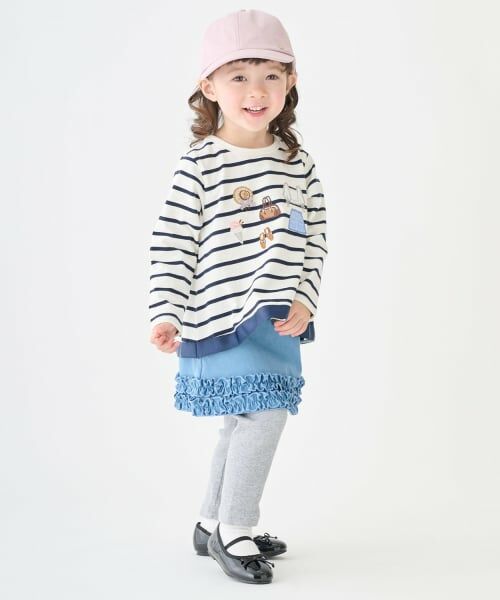 petit main / プティマイン ミニ・ひざ丈スカート | 裾フリルレギンスつきスカート | 詳細1