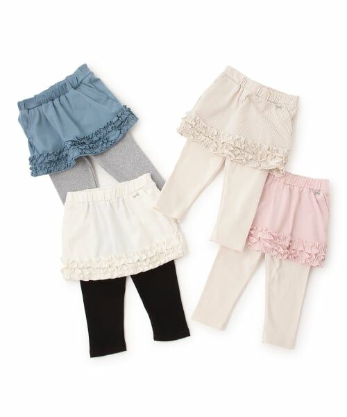 petit main / プティマイン ミニ・ひざ丈スカート | 裾フリルレギンスつきスカート | 詳細11