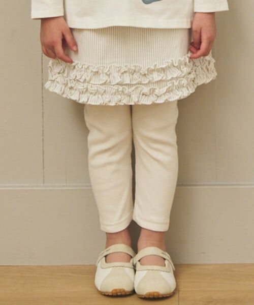 petit main / プティマイン ミニ・ひざ丈スカート | 裾フリルレギンスつきスカート | 詳細2