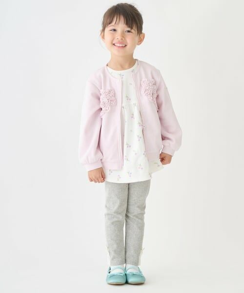 petit main / プティマイン レギンス・スパッツ | レースアップレギンス（トップ グレー）