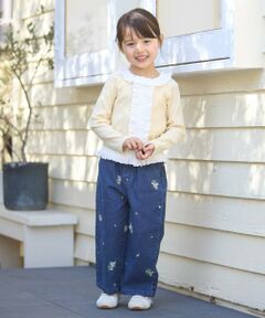 petit main / プティマイン その他パンツ | 花刺しゅうデニムパンツ