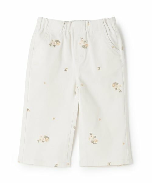 petit main / プティマイン その他パンツ | 花刺しゅうデニムパンツ | 詳細3