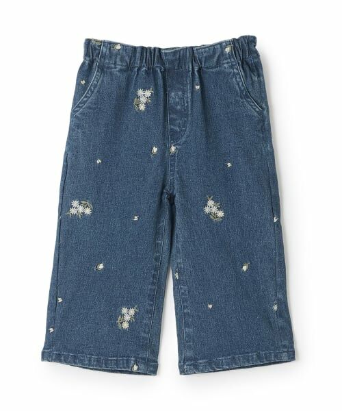 petit main / プティマイン その他パンツ | 花刺しゅうデニムパンツ | 詳細5