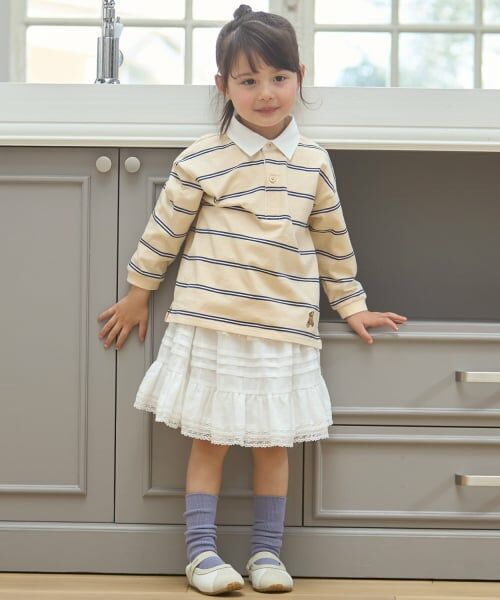 petit main / プティマイン ミニ・ひざ丈スカート | フリルティアードスカート（アイボリー）