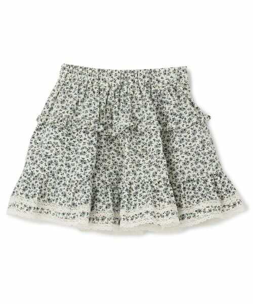 petit main / プティマイン ミニ・ひざ丈スカート | フリルティアードスカート（クリーム）