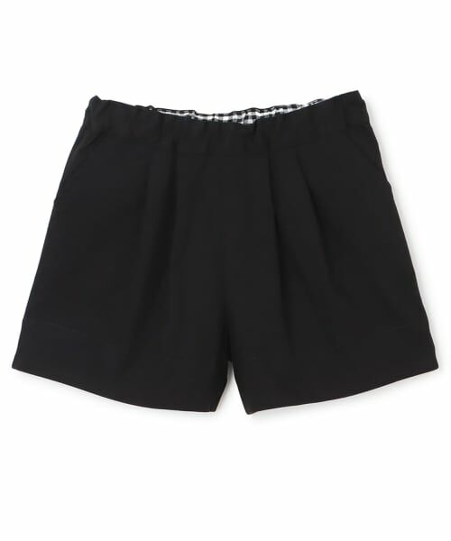 petit main / プティマイン ショート・ハーフ・半端丈パンツ | バックリボンショートパンツ（黒）