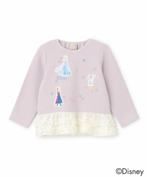 petit main / プティマイン Tシャツ | 【Frozen】ペプラム長袖Tシャツ（ラベンダー）