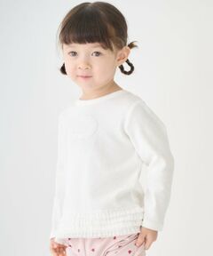 petit main / プティマイン Tシャツ | 【オーガニック】レースフリル長袖Tシャツ