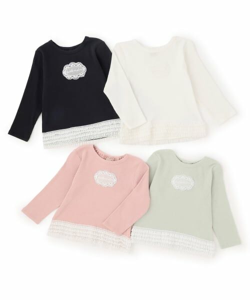 petit main / プティマイン Tシャツ | 【オーガニック】レースフリル長袖Tシャツ | 詳細10