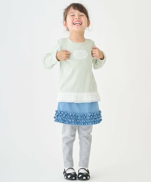 petit main / プティマイン Tシャツ | 【オーガニック】レースフリル長袖Tシャツ | 詳細3