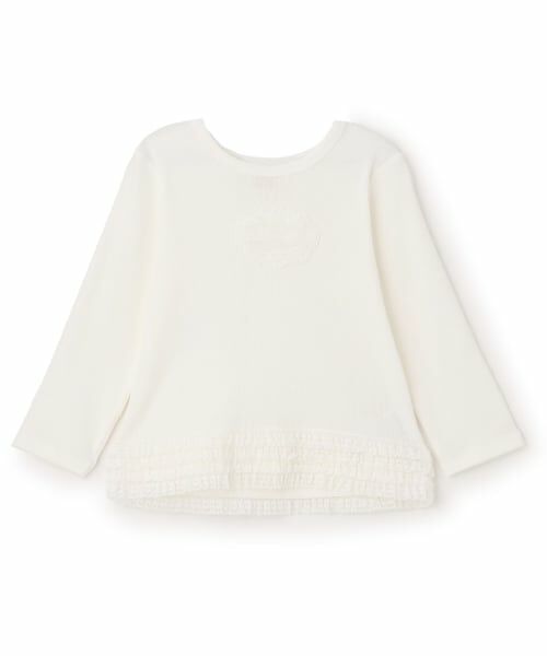 petit main / プティマイン Tシャツ | 【オーガニック】レースフリル長袖Tシャツ | 詳細4