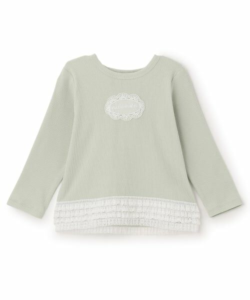 petit main / プティマイン Tシャツ | 【オーガニック】レースフリル長袖Tシャツ | 詳細5