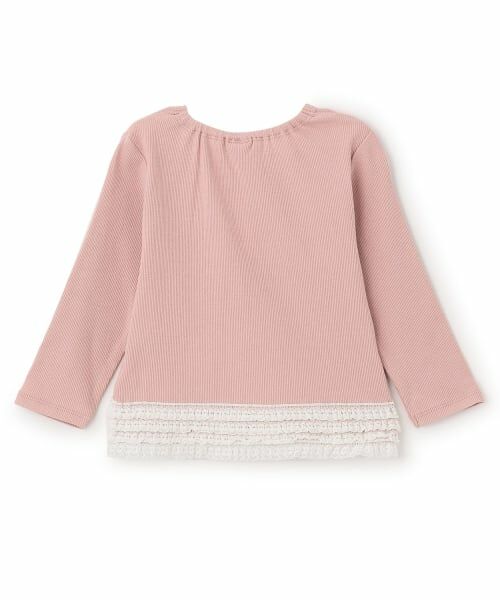 petit main / プティマイン Tシャツ | 【オーガニック】レースフリル長袖Tシャツ | 詳細6