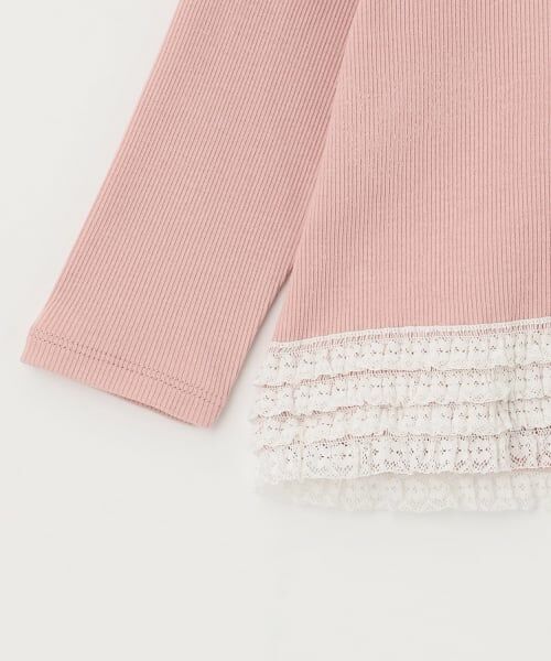 petit main / プティマイン Tシャツ | 【オーガニック】レースフリル長袖Tシャツ | 詳細8