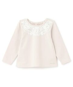 petit main / プティマイン Tシャツ | ヨークレース長袖Tシャツ