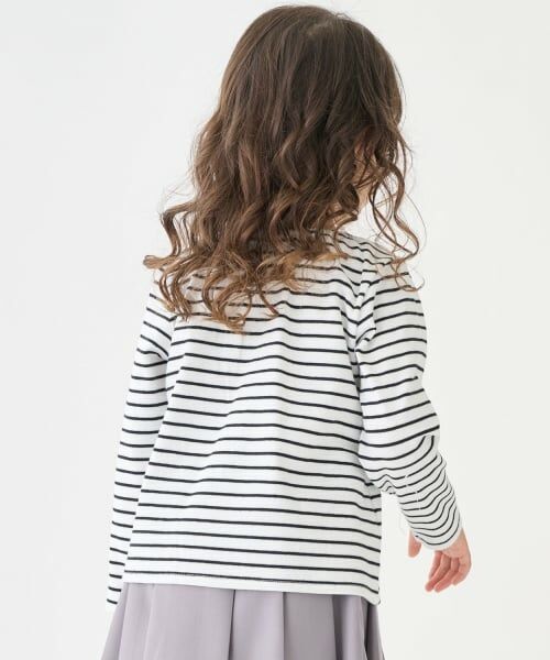 petit main / プティマイン Tシャツ | ヨークレース長袖Tシャツ | 詳細1