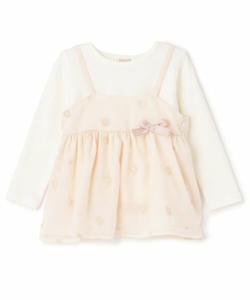 petit main / プティマイン その他トップス | 【リンク】花刺しゅうチュニックセット（ライト ピンク）