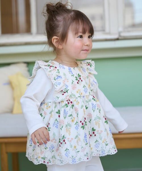 petit main / プティマイン その他トップス | 【リンク】ショルダーフリル長袖チュニック | 詳細1