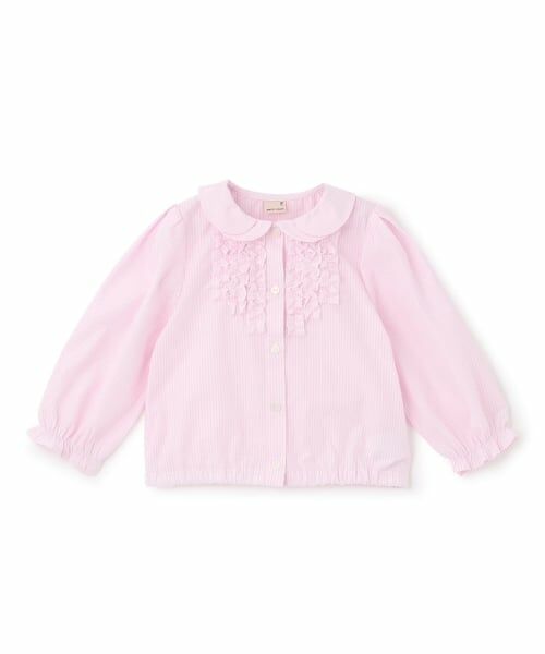 petit main / プティマイン シャツ・ブラウス | ちびフリルブラウス（ピンク）
