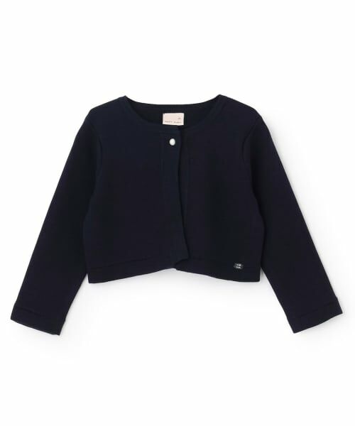 petit main / プティマイン カーディガン・ボレロ | ニットボレロカーディガン（紺）