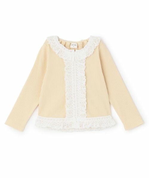 petit main / プティマイン Tシャツ | 【リンク】レースフリルテレコ長袖Tシャツ | 詳細7