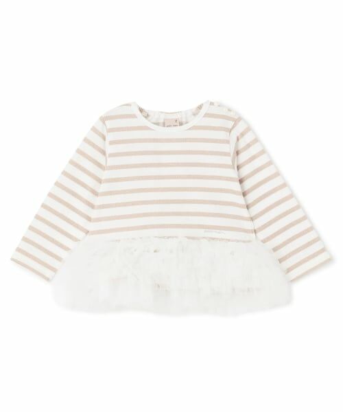 petit main / プティマイン Tシャツ | 【リンク】ボーダーペプラム長袖Tシャツ | 詳細5