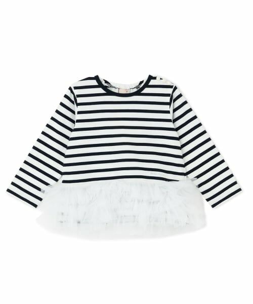 petit main / プティマイン Tシャツ | 【リンク】ボーダーペプラム長袖Tシャツ | 詳細6