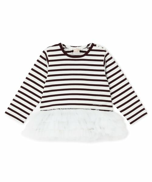 petit main / プティマイン Tシャツ | 【リンク】ボーダーペプラム長袖Tシャツ | 詳細7